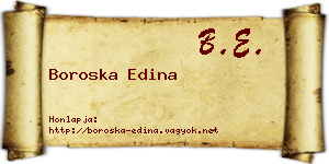 Boroska Edina névjegykártya
